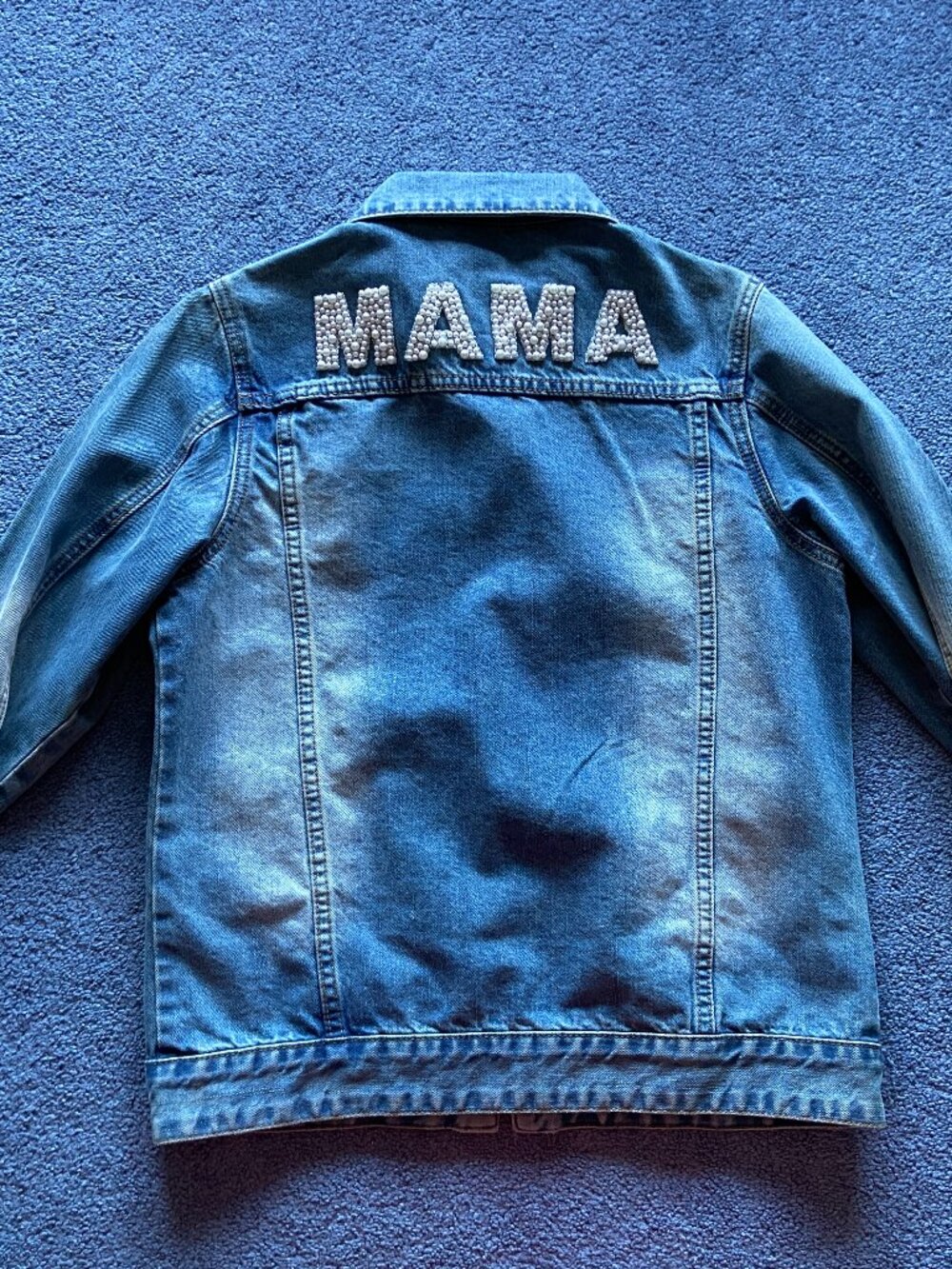 LE-LA-LO Women's Blue Mama Denim Jean Jacket Size Small New With Tags